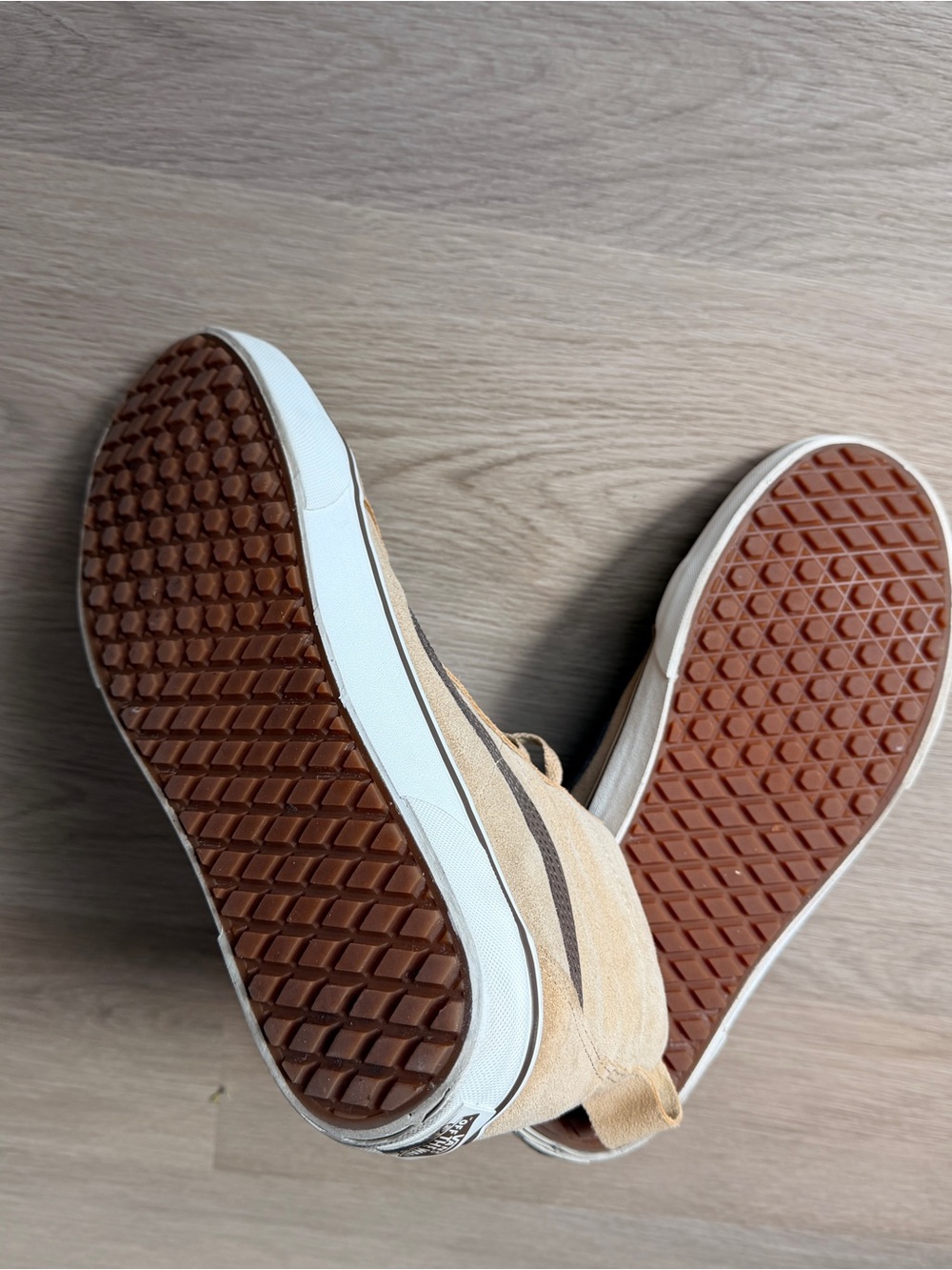 Vans Sk8-Hi Tan Suede High Tops - Picture 2 of 2